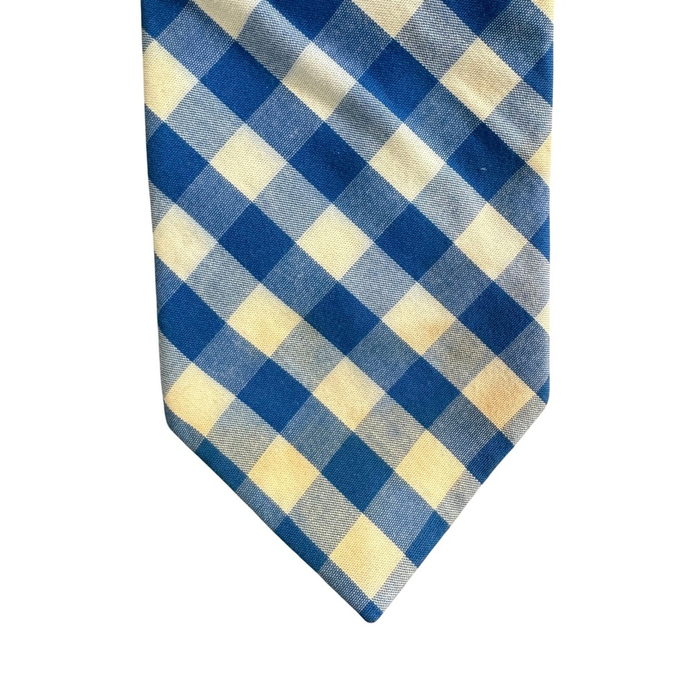 J.Crew The Narrow Tie Blue White Gingham Check Cotton Necktie 2.5 Inch Width